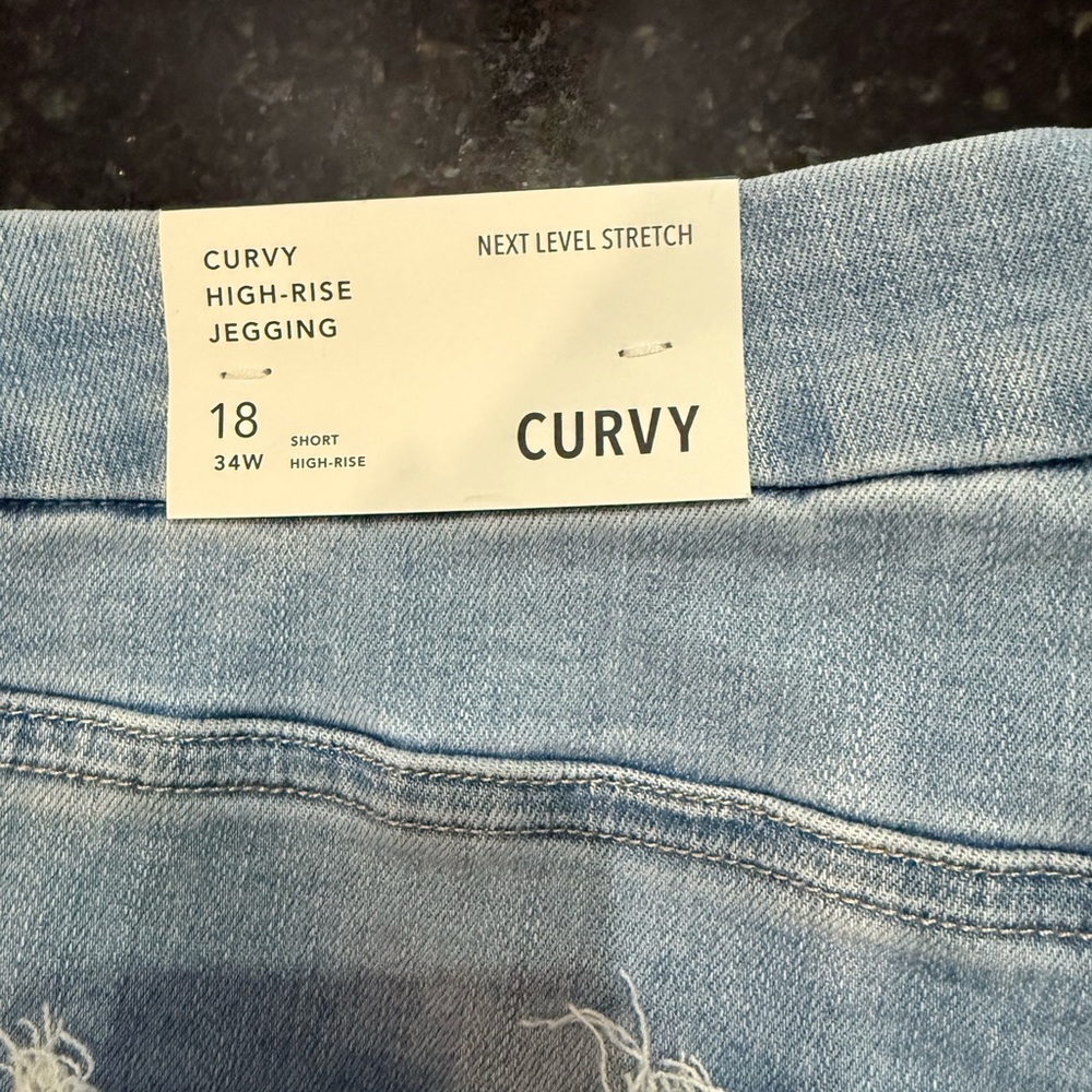 American Eagle Outfitters Curvy High-Rise Jegging in Light Blue